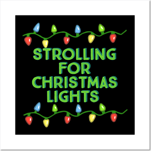 Strolling for Christmas Lights-Green With Xmas Lights Posters and Art